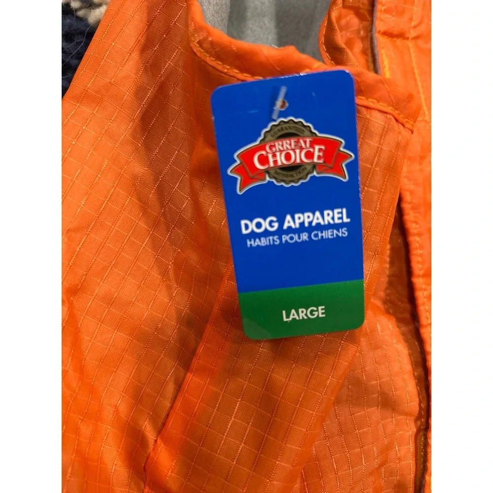Great Choice Dog Vest Orange Ripstop Fleece Lined Large Water Resistant NWT